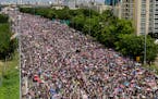 Thousands of Puerto Ricans march on the Las Americas expressway calling for Puerto Rican governor Ricardo "Ricky" Antonio Rossello Nevares' resignatio