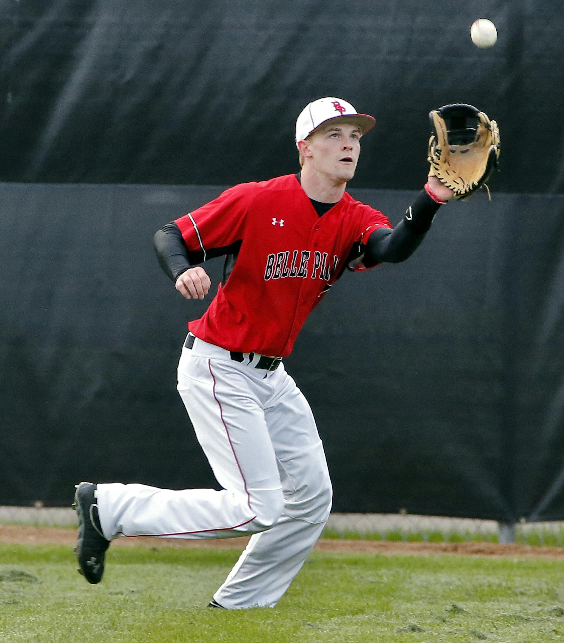 Centerfielder Chase Emmers. ] Belle Plaine prep baseball team. (MARLIN LEVISON/STARTRIBUNE(mlevison@startribune.com)