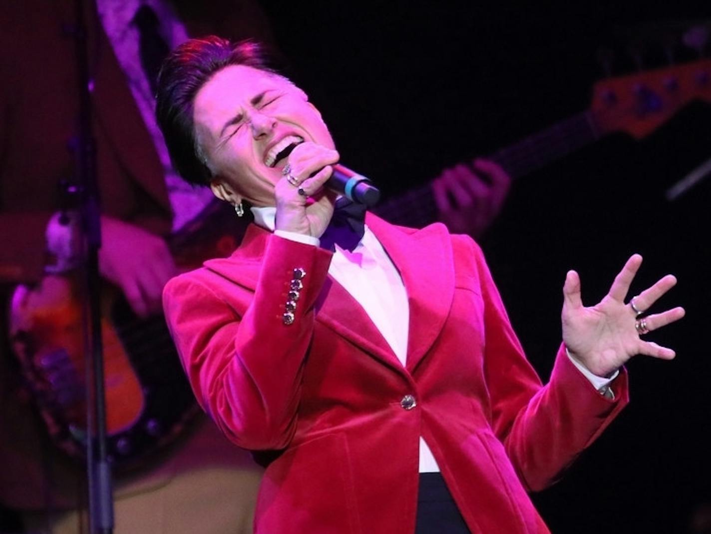 Photo by David Joles: Tina Schlieske was among several talented guests at the New Standards' holiday concert Friday night at the State Theatre in Minneapolis.