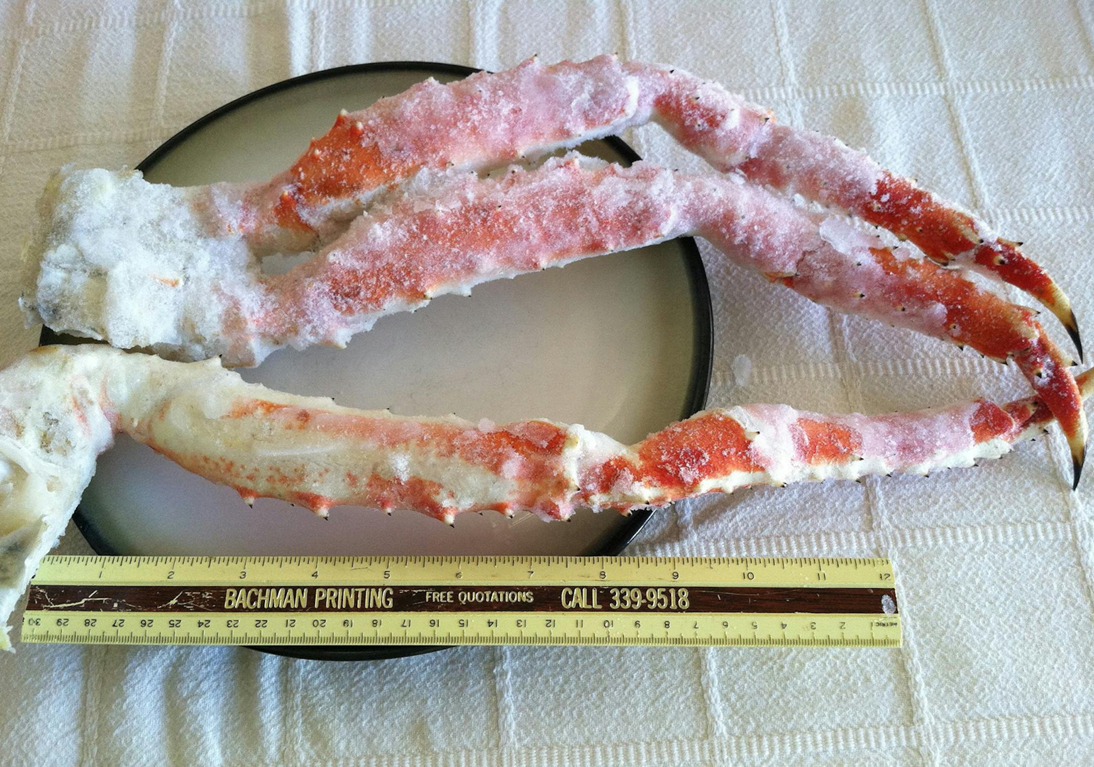 Look for details, like measuring king crab legs. Credit: Lee Svitak Dean