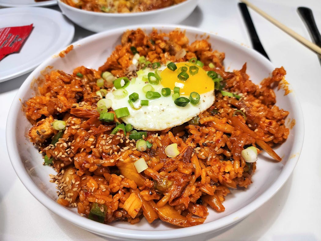 Kimchi fried rice at bb.q Chicken in Uptown