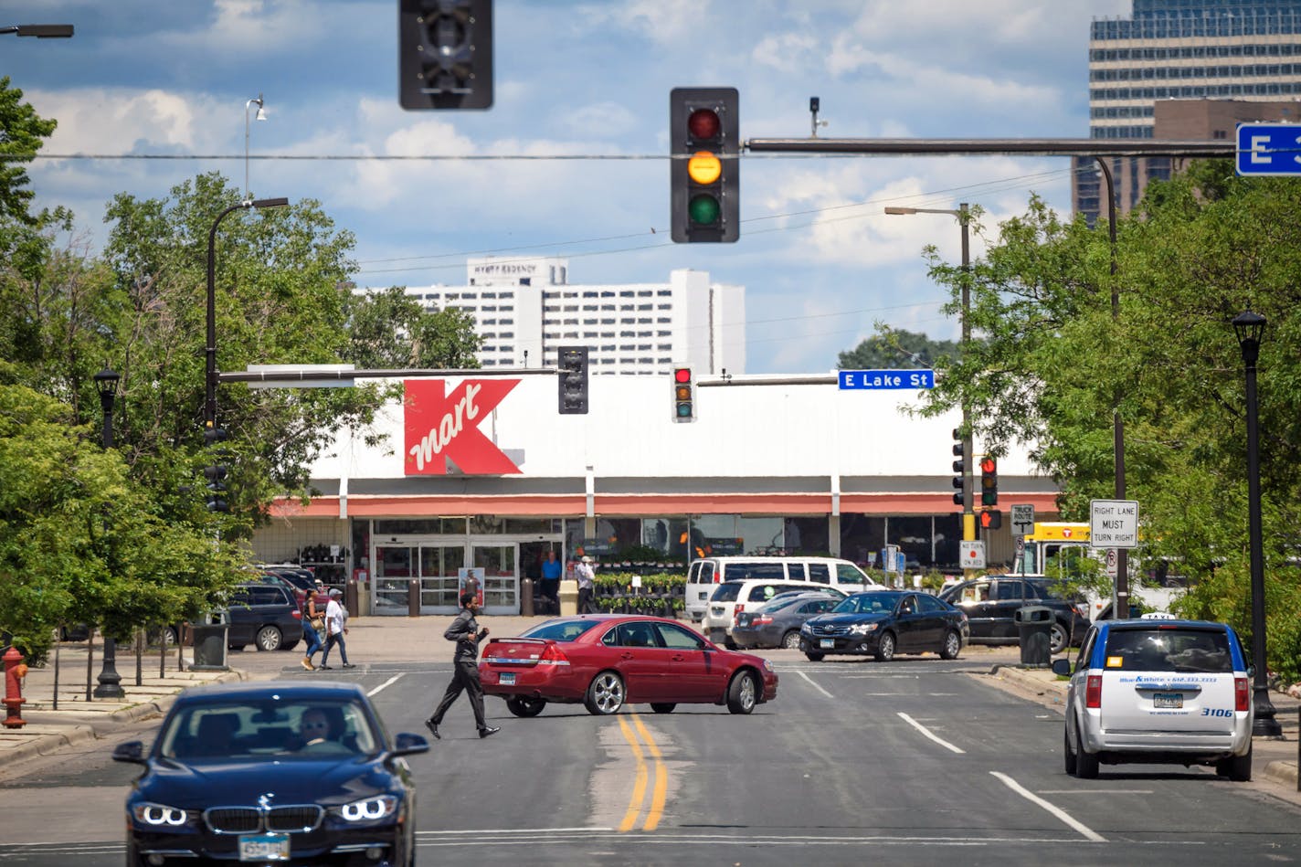 Minneapolis is moving forward with a $7 million deal to buy the land under the Kmart store at Nicollet and Lake. The city hasn't been able to reach an agreement with the retailer to move the store, but staff say they plan to keep negotiating. ] GLEN STUBBE &#xef; glen.stubbe@startribune.com Tuesday June 20, 2017