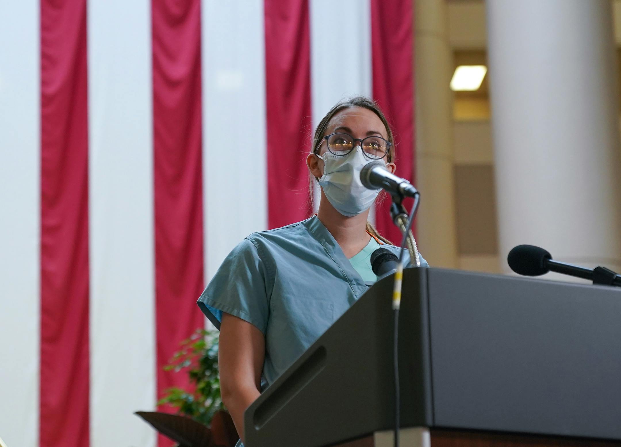 The first person in Minnesota to receive the COVID-19 vaccine was Veterans Administration RN Thera Witte.