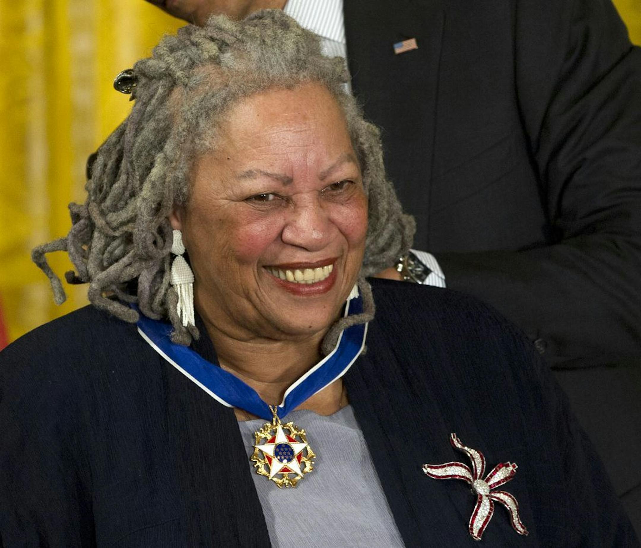Author Toni Morrison receives a Medal of Freedom award during a ceremony in the East Room of the White House in Washington on May 29, 2012.