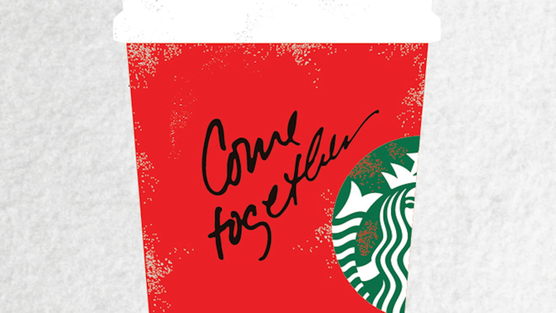 Starbucks coffee cups feature the phrase "Come Together" in an effort to get Congress to resolve the fiscal cliff crisis.