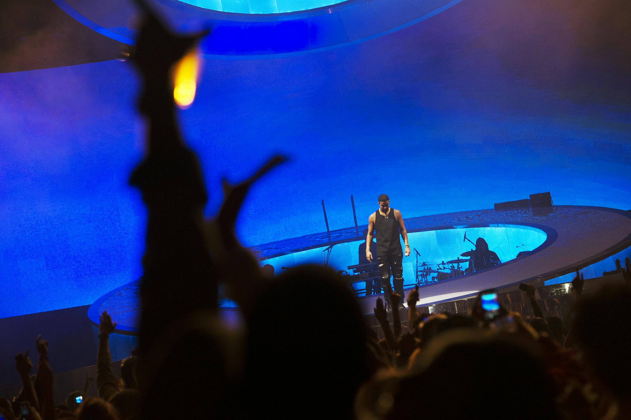 Drake performs at the Target Center Sunday night.