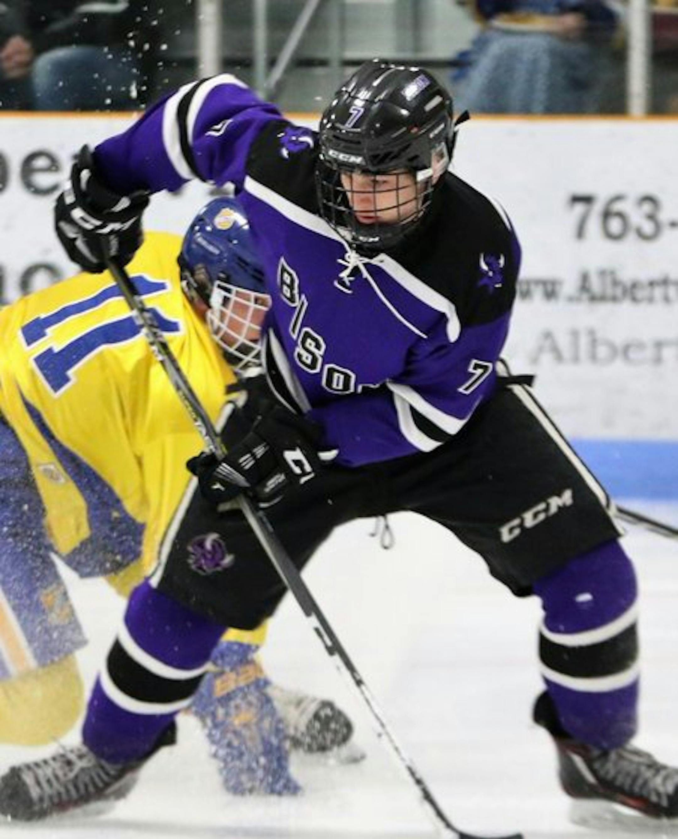 Jake Braccini (7), Buffalo forward. Photo courtesy Buffalo team page on the MN Hockey Hub
