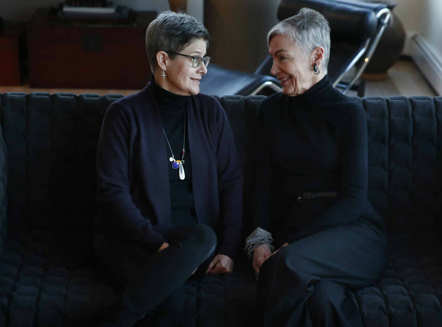 Designer Lynn Barnhouse , left, gives decorating ideas for loft-like spaces illustrated by the interiors she did for artist Harriet Bart.] Richard Tsong-Taatarii/rtsong-taatarii@startribune.com