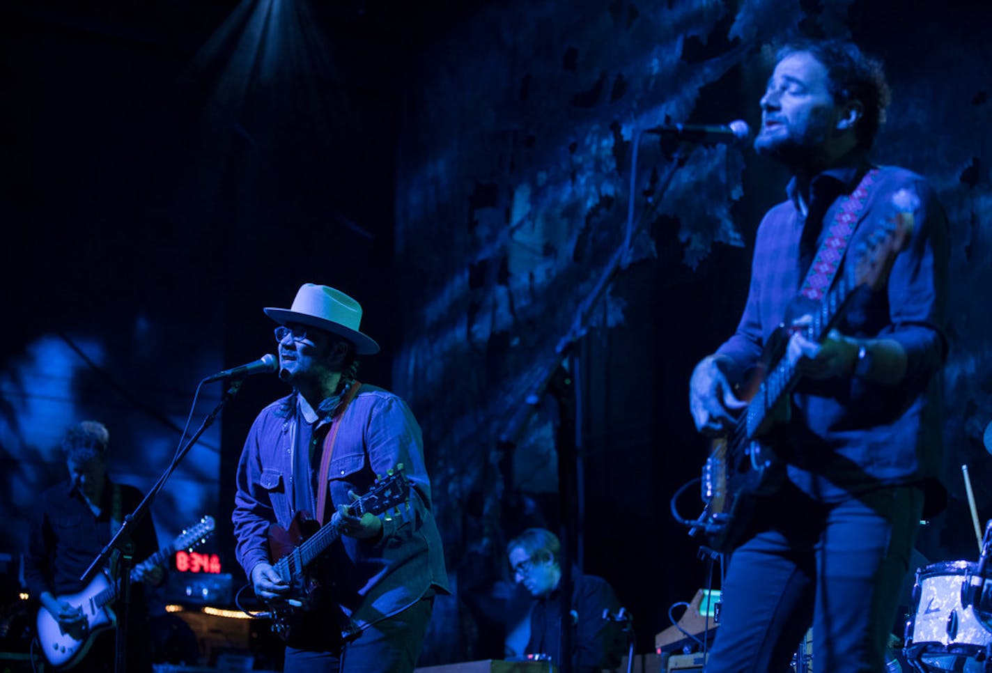 John Stirratt, right, with frontman Jeff Tweedy and guitarist Nels Cline during Wilco's last three-night run at the Palace Theatre in St. Paul.