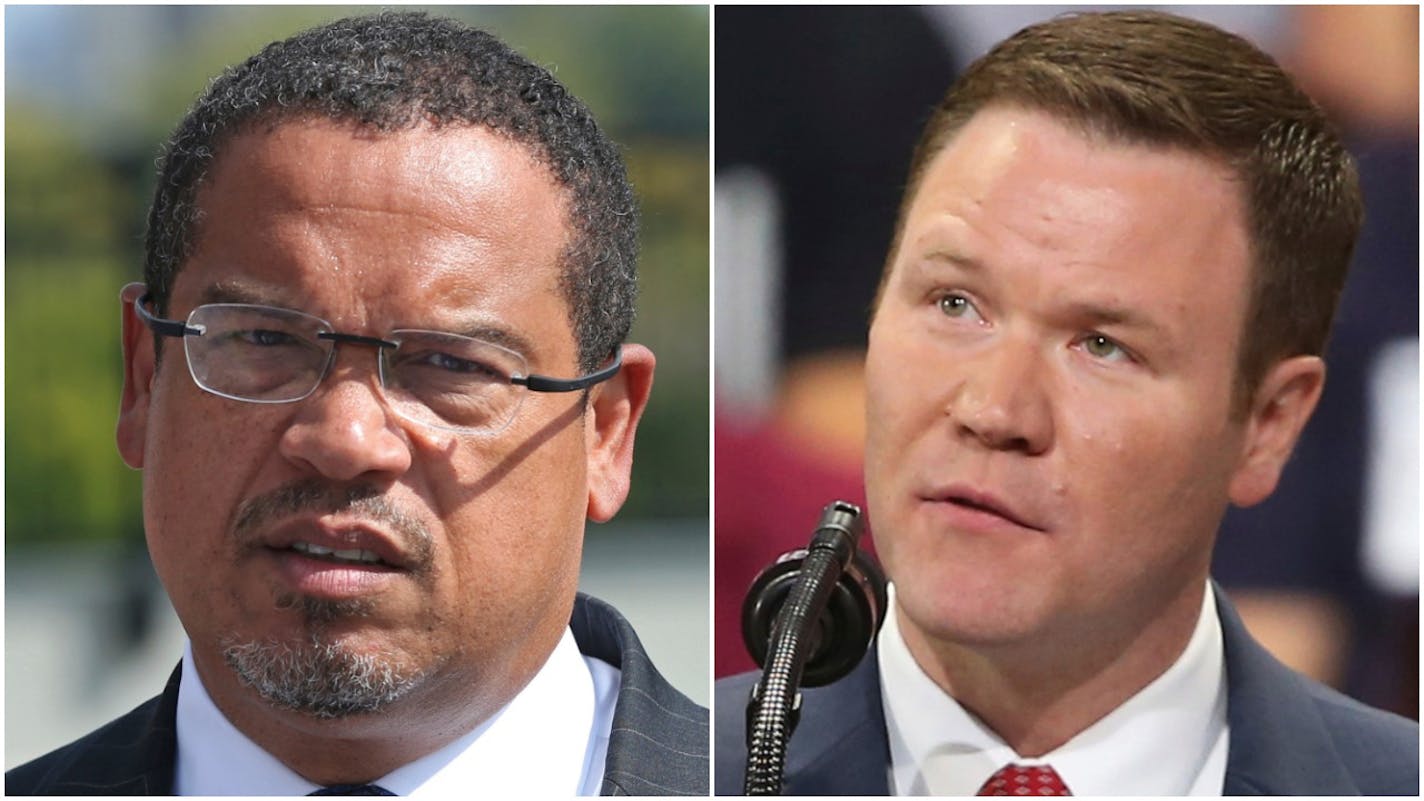 Attorney general candidates: Democratic U.S. Rep. Keith Ellison (left) and Republican Doug Wardlow