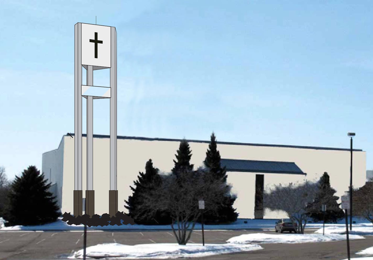 Plans for church steeple/Verizon Wireless tower at 1501 County Road 42, Burnsville Design 1, Robert J. Davis, AIA