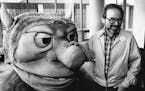 Maurice Sendak posed with one of the characters from "Where the Wild Things Are," designed for the operatic adaptation of his book in St. Paul, in Sep