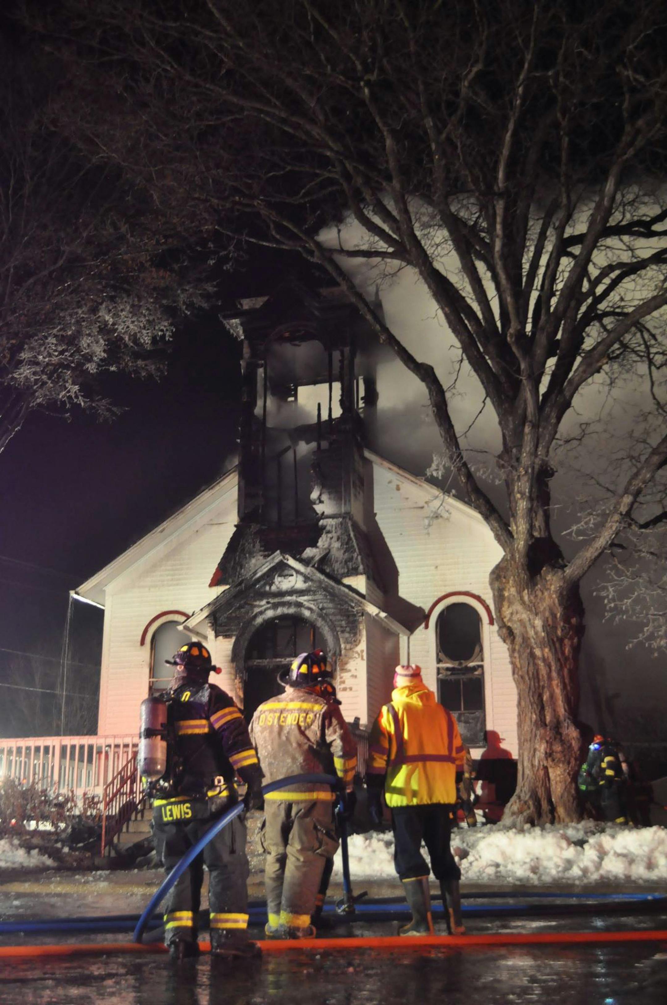 Multiple agencies are responding to a fire at Church in the Maples in NYA. For now, the congregation will meet at their sister church in Arlington reported the Norwood Young America Times. ORG XMIT: 0PUXI5EeRaCtmD3Ff9VR