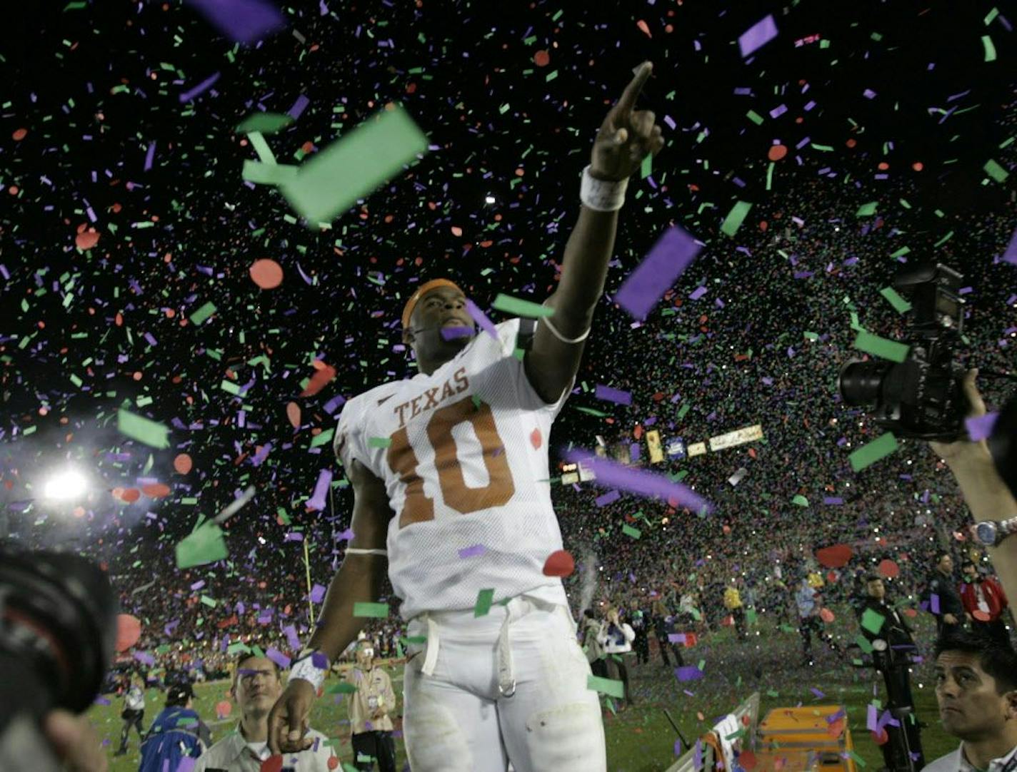 Vince Young celebrated after his starring performance in the Rose Bowl.