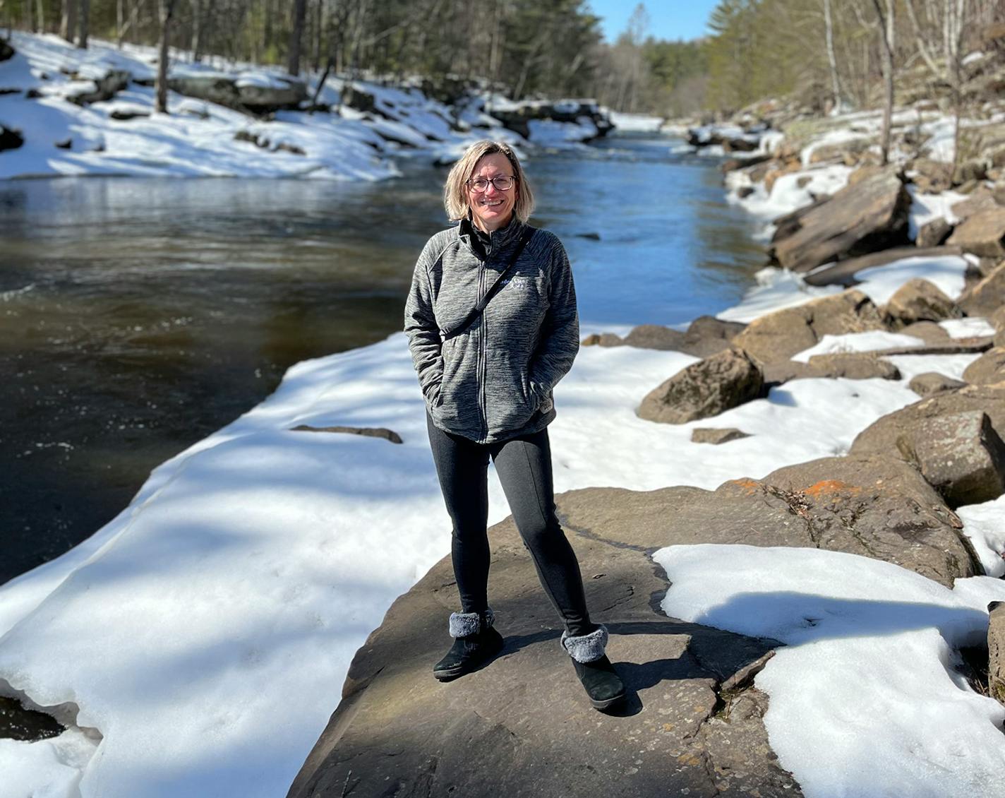 DNR Commissioner Sarah Strommen at Banning State Park.