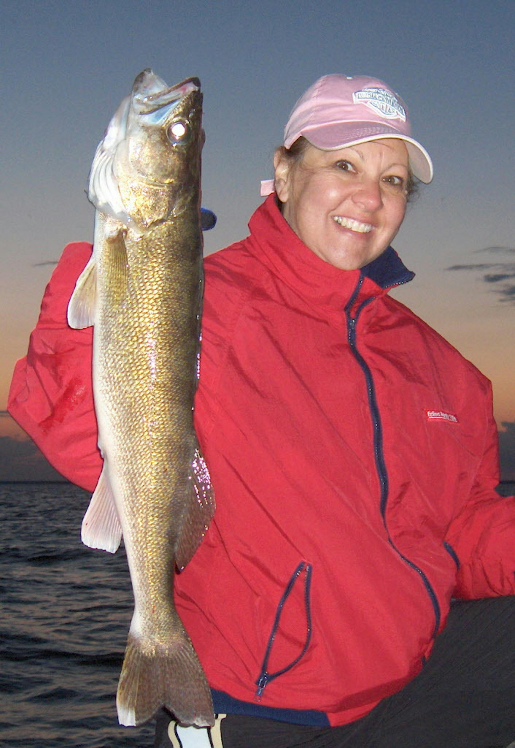 Susan Sipper of Waconia caught and released this 25.5-inch walleye on Lake Mille Lacs. She landed a 27-incher a half-hour later. ORG XMIT: MIN2014013111305217