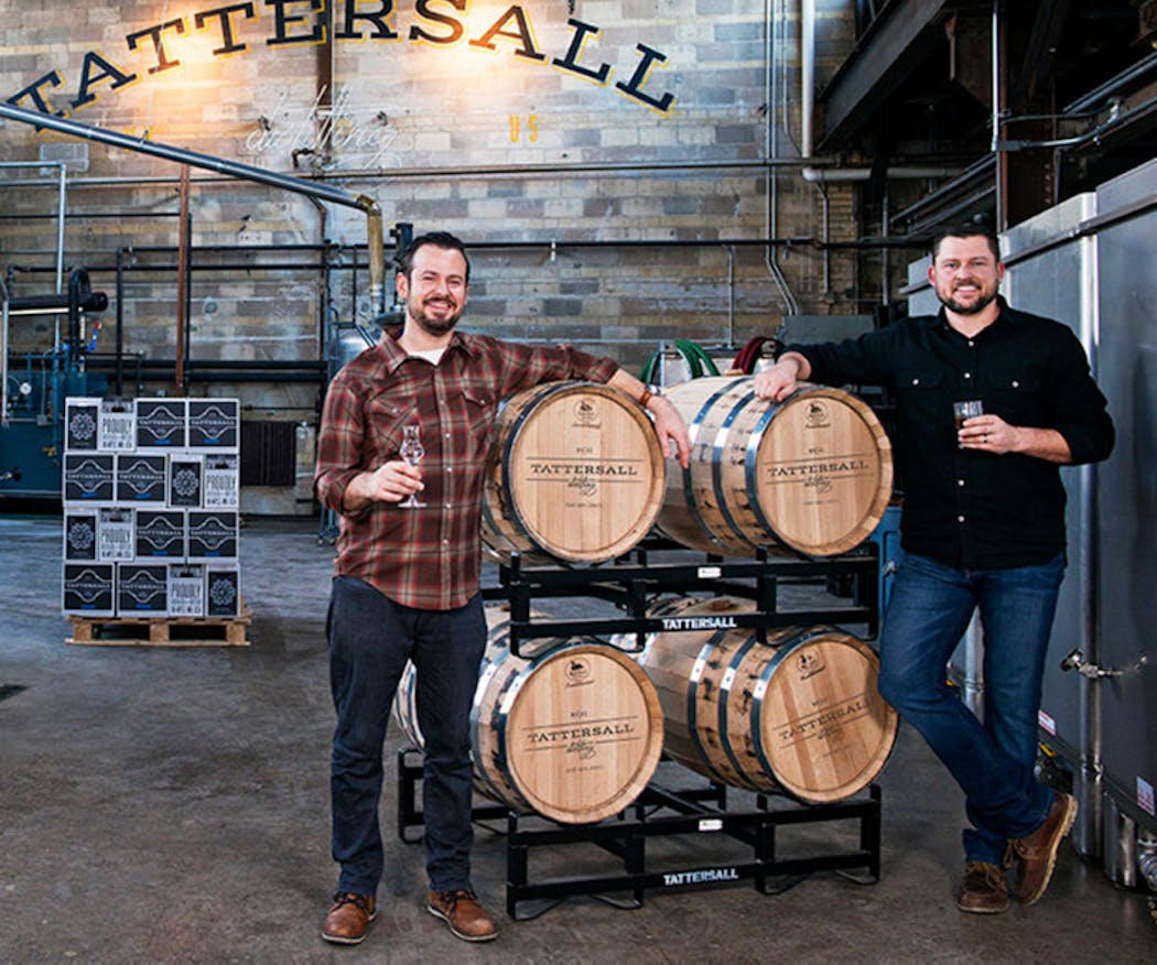 Tattersall Distilling founders Dan Oskey, left, and Jon Kreidler. 