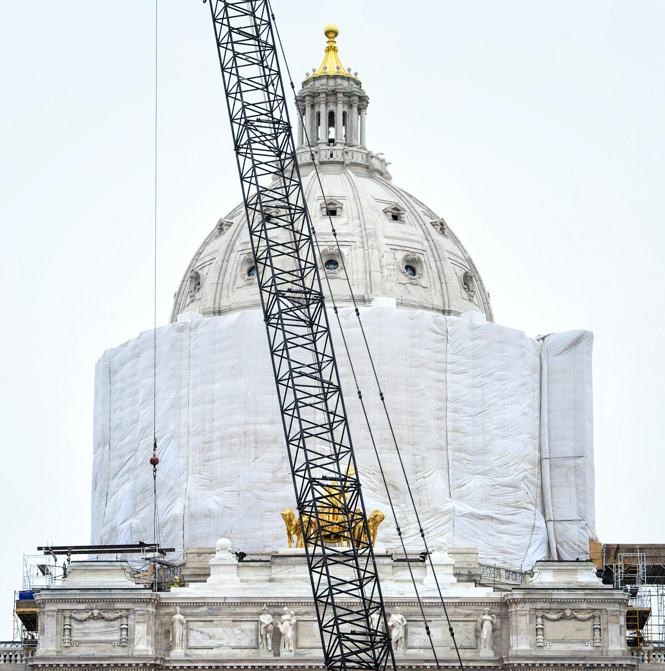 The Capitol is still officially closed to the public. ] GLEN STUBBE * gstubbe@startribune.com Thursday, March 3, 2016 With less than a week left before the beginning of the session, Tour of ongoing renovation work at the Minnesota State Capitol and at the House chamber currently being prepared for the legislative session.