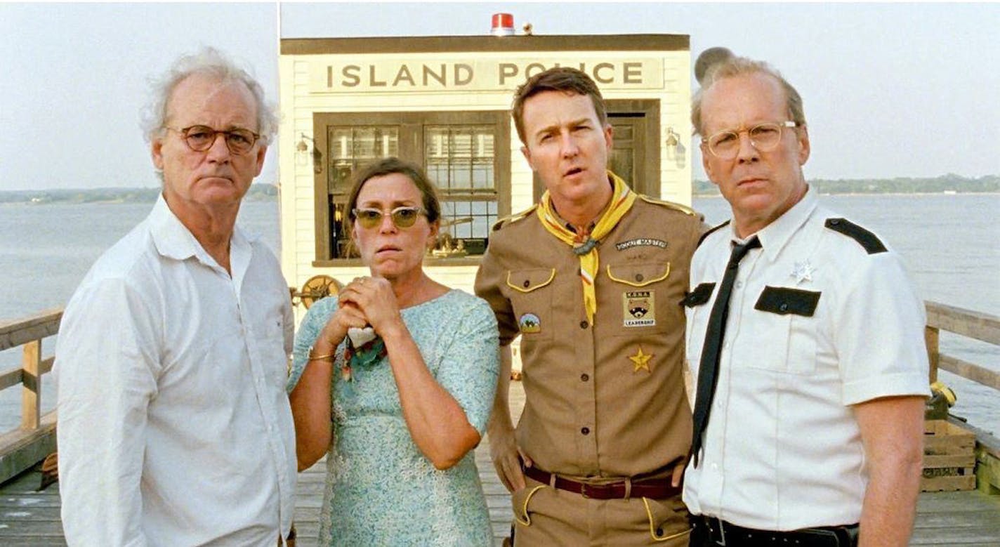 Bill Murray, Frances McDormand, Edward Norton and Bruce Willis in "Moonrise Kingdom."