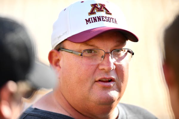 Minnesota Golden Gophers head coach Tracy Claeys spoke to the media following Saturday's practice and scrimmage at TCF Bank Stadium. ] (AARON LAVINSKY