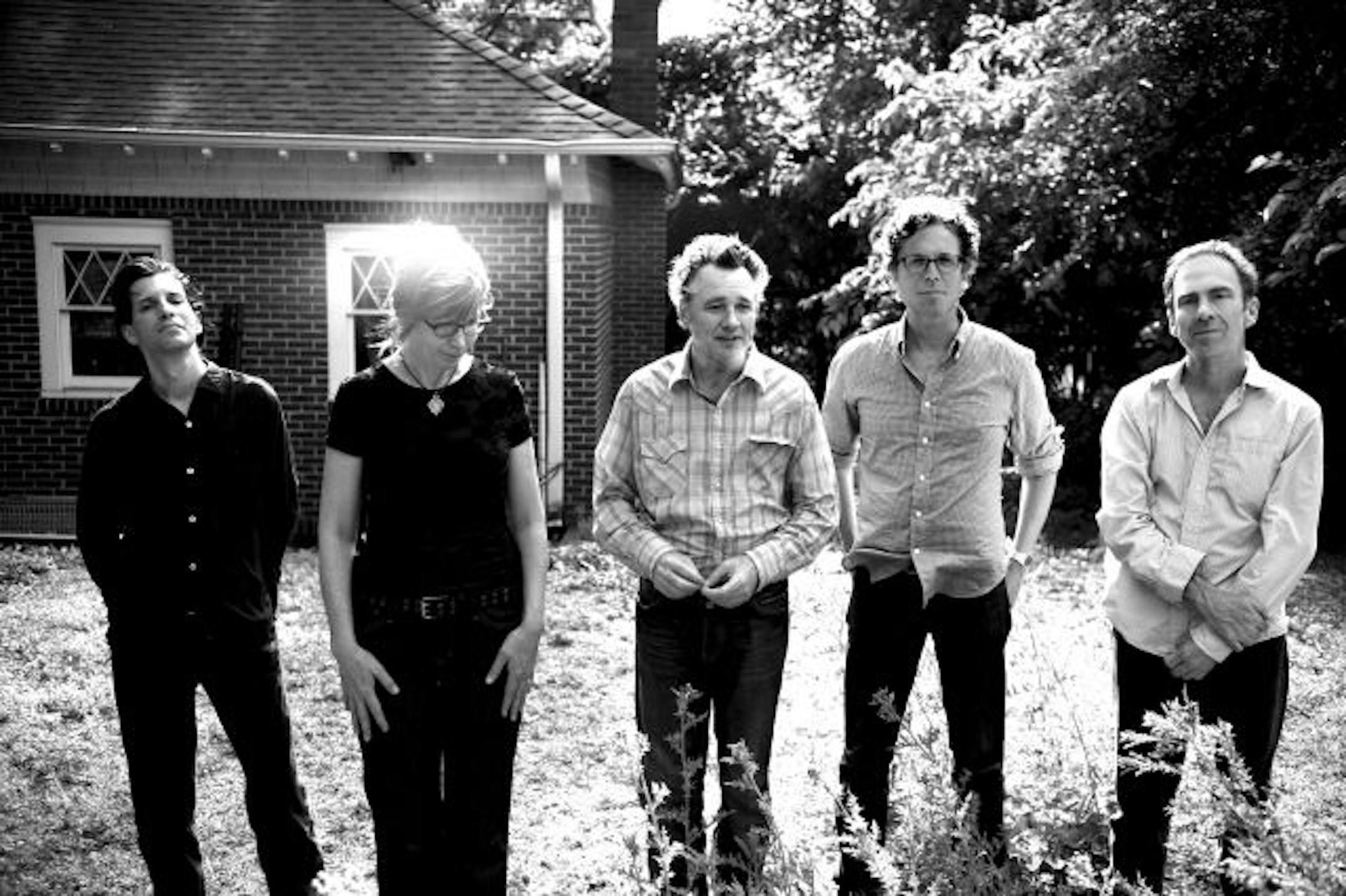 The Jayhawks circa 2010, from left: Marc Perlman, Karen Grotberg, Mark Olson, Gary Louris and Tim O'Reagan.