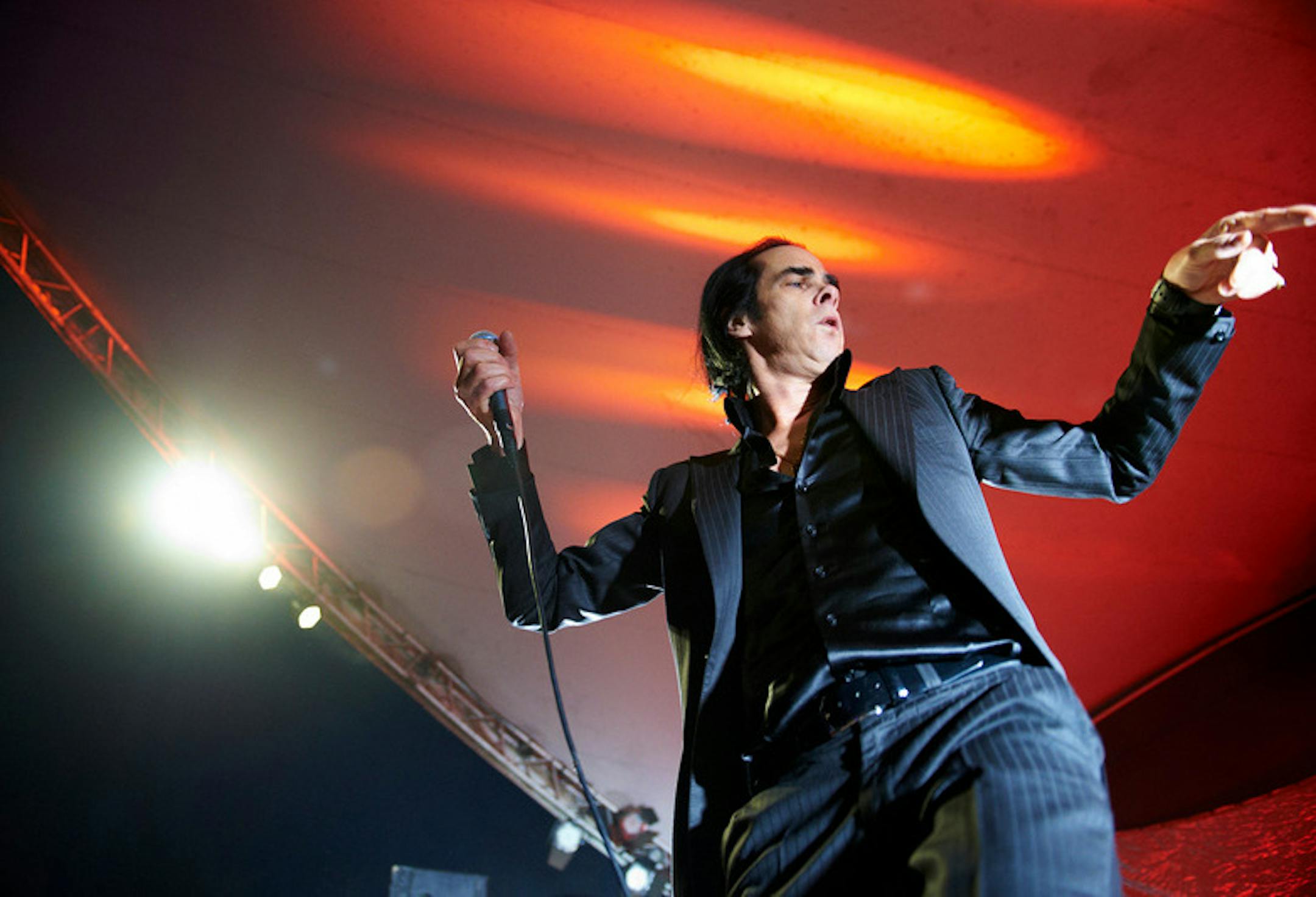 Nick Cave & the Bad Seeds perform at Stubb's BBQ at the South by Southwest music festival in Austin, Texas, March 13, 2013. © Tony Nelson