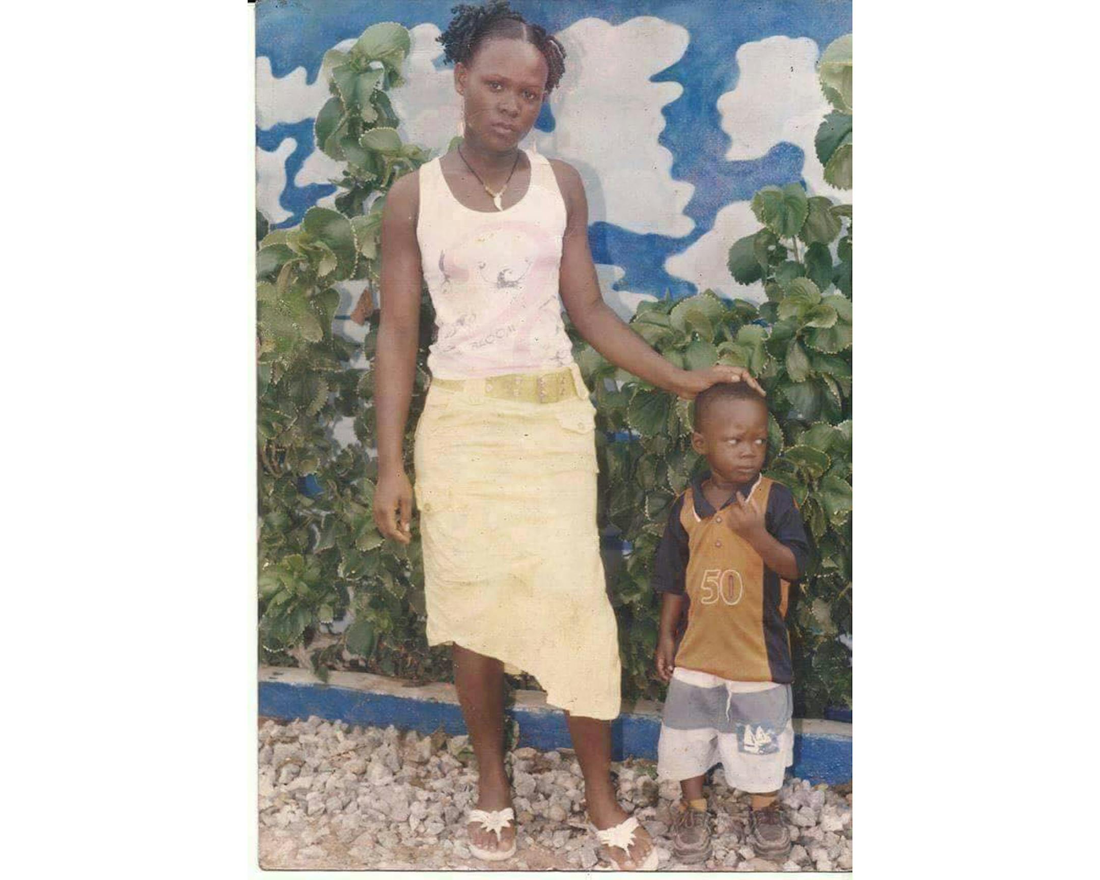 Louise Karluah in Liberia with her son Barway Collins when he was about 2 or 3.