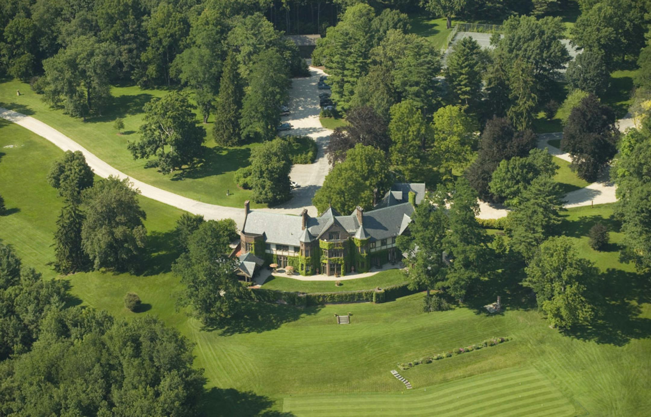 An aerial view of the Scottish castle-turned-hotel being redesigned in Lenox, Massachusetts. MUST CREDIT: Blantyre ORG XMIT: 547173347
