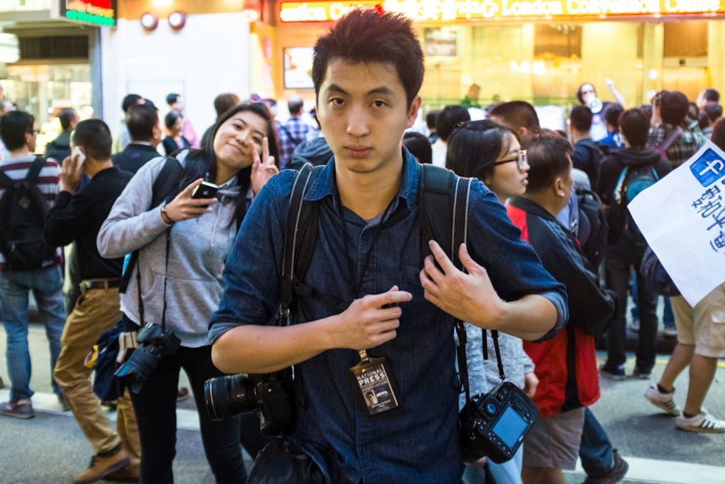 Hok Chun "Anthony" Kwan covered Hong Kong pro-democracy protests as demonstrators occupied several major commercial zones during the fall of 2014.