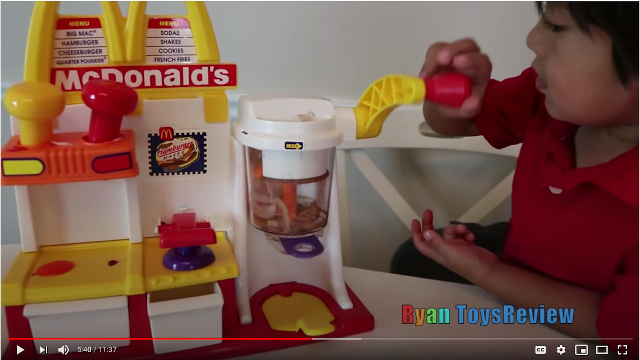 One video of Ryan Kaji, the 9-year-old star of Ryan's World, shows him pretending to be a cashier at McDonald's. It has been viewed about 95 million times.