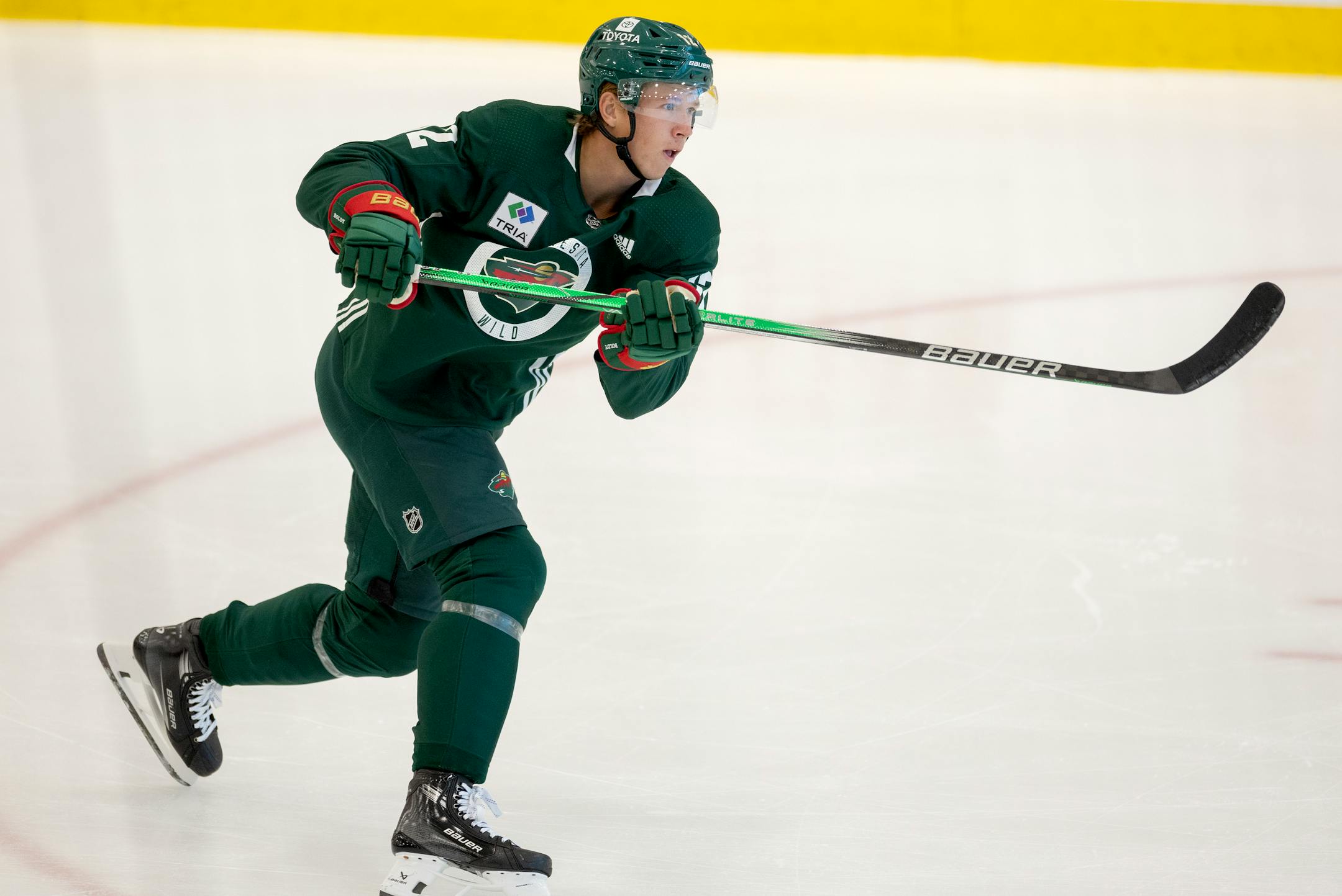 Matt Boldy (12) during Minnesota Wild training camp Thursday, September 21, 2023, at TRIA Rink in St. Paul, Minn. ] CARLOS GONZALEZ • carlos.gonzalez@startribune.com