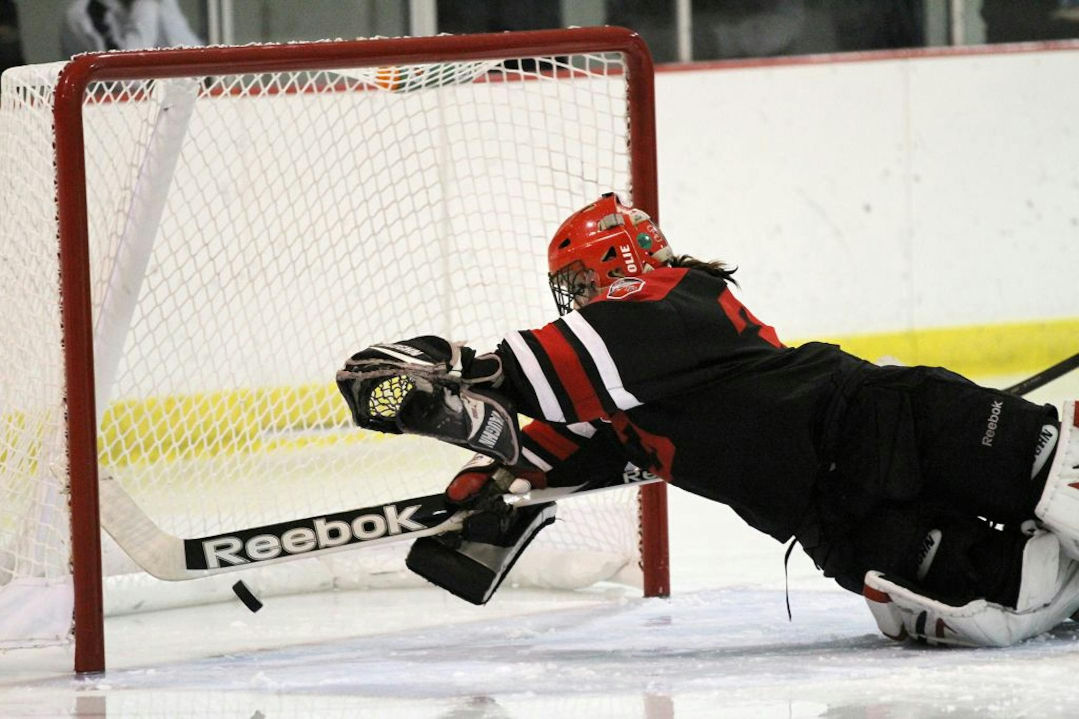 Eden Prairie goalie McKenzie Johnson posted a .923 save percentage last season and is a big reason why the Eagles are a team to watch in 2012-13. Photo by MARISA WOJCIK • Special to the Star Tribune