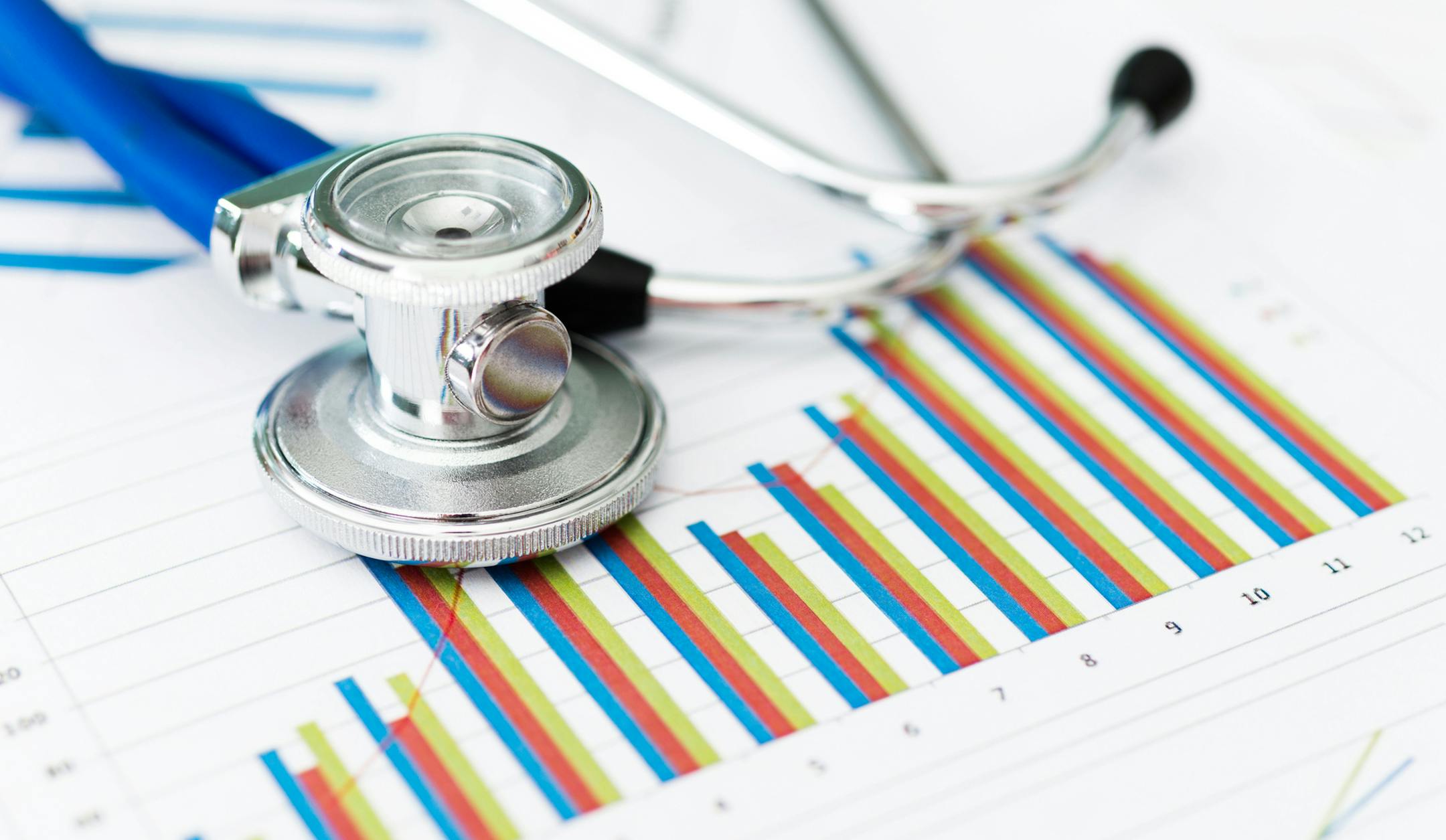 iStock
Stethoscope with business graph.
