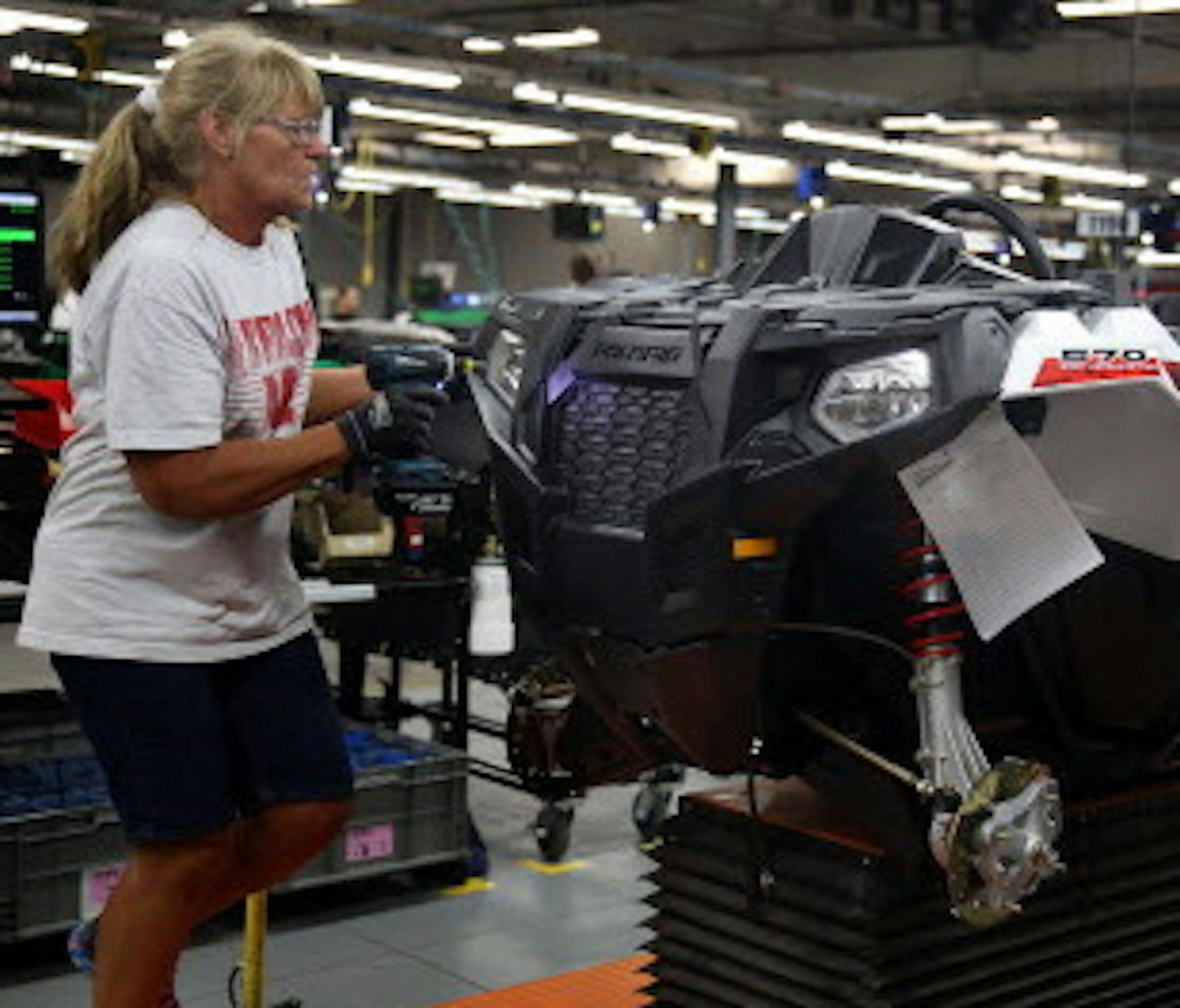 Polaris workers recently assembled Sportsman Ace model ATVs at a new plant in Milford, IA. ] JIM GEHRZ ‚Ä¢ jgehrz@startribune.com / Milford, IA 8/21, 2014 / 1:00 PM