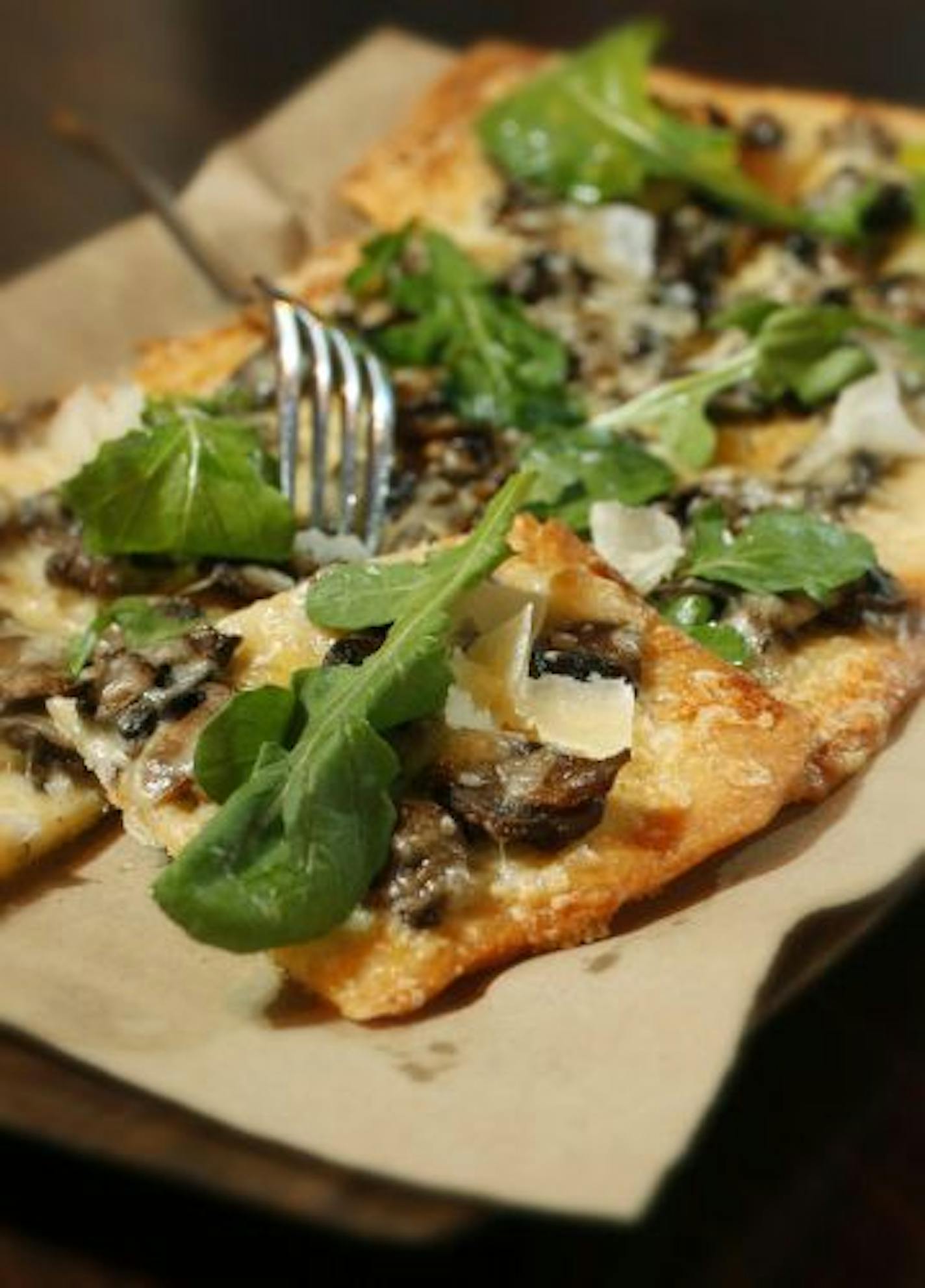 Mushroom-arugula flatbread.