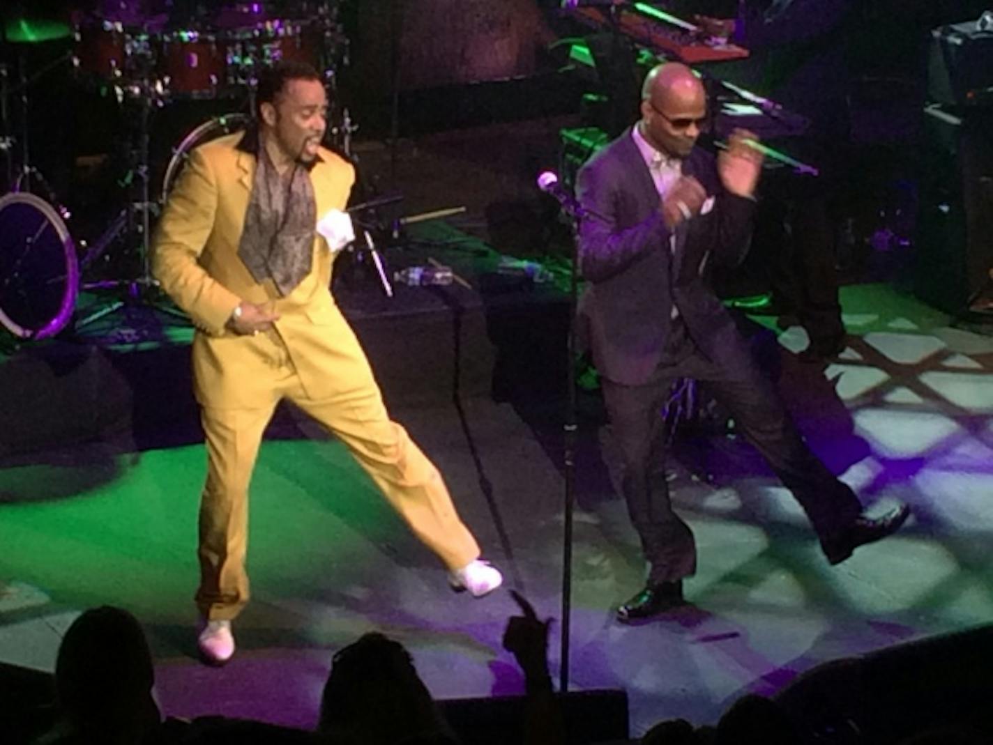 Morris Day and valet Thomas Austin danced to the fans delight at the zoo.