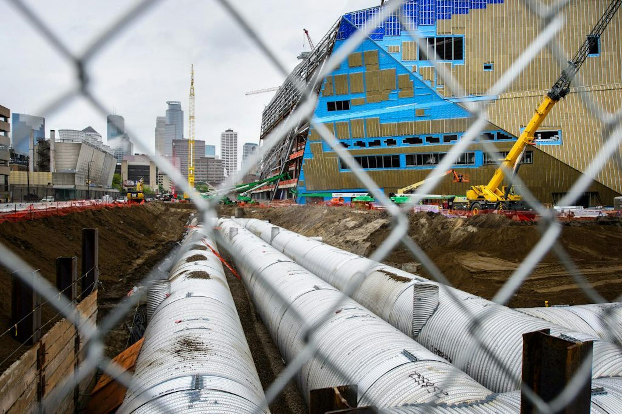 The new Vikings stadium under construction.