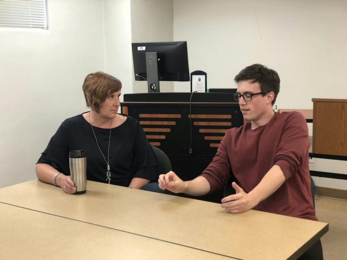 Amanda Gronhovd, state archeaologist, and Kyle Knapp, an archaeology records specialist at Hamline University, discuss their roles on the Historical Human Remains project. The pair is part of the team trying to identify and bury unidentified human remains in the state's possession.