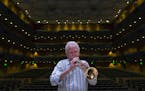 Doc Severinsen, 88, warmed up on his trumpet in an empty Orchestra Hall in Minneapolis, MN. Severinsen is in town to perform Jingle Bell Doc with the 