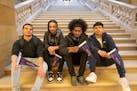 Julian Spencer, Boogie Davis, JD Mansaray and Jose Perez of Good Trouble attend Literacy Day in April at the State Capitol.