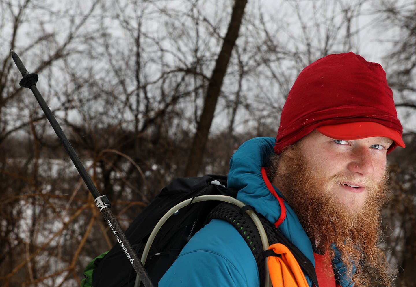 Hiker James Lunning stands for a portrait Thursday. ] ANTHONY SOUFFLE &#x2022; anthony.souffle@startribune.com Hiker James Lunning, who recently completed most of the Pacific Crest Trail while on an indefinite trek across the United States, met us Thursday, Dec. 29, 2016 for a portrait at Minnehaha Falls in Minneapolis.