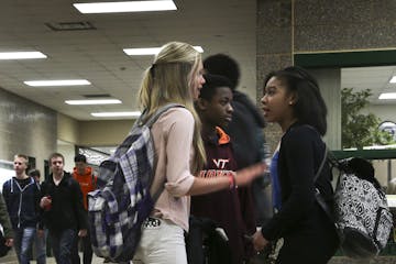 Students filled the hallway at Park High School before the start of their first hour class at 8:35 a.m. Wednesday, March 18, 2014, in Cottage Grove, M