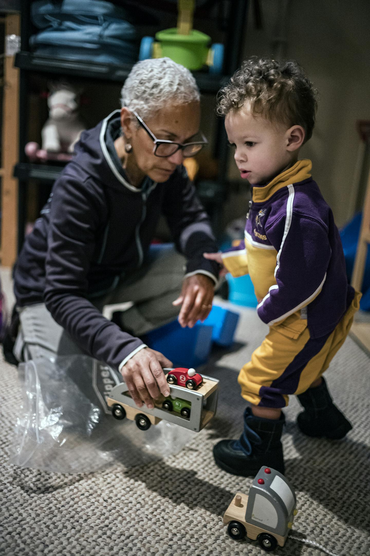 Ceola McClure-Lazo helped her grandson Vail check out some toys he might take home. ] The Minneapolis Toy Library is open three times a week every OTHER week...Families of children ages 0 to 5 can check out up to five toys for 2-4 weeks. Toys can also be recycled at the library which will likely be bustling on this particular Monday. RICHARD TSONG-TAATARII &#x2022; richard.tsong-taatarii@startribune.com