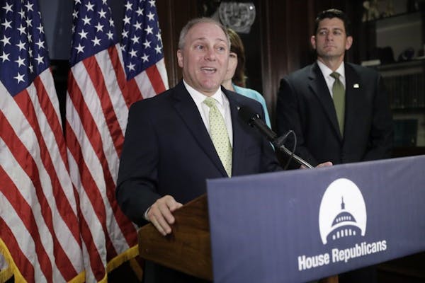 On Tuesday, House Majority Whip Steve Scalise, R-La., commented on health care for veterans during a news conference at Republican National Committee 