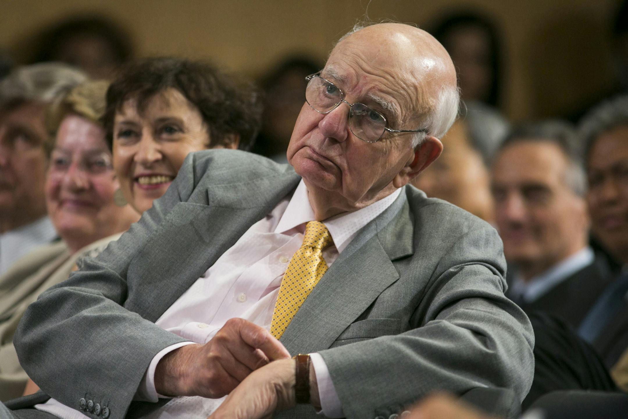 Former Federal Reserve Chairman Paul Volcker attends the Inaugural Michel Camdessus Central Banking Lecture on financial stability on July 2, 2014 in Washington, D.C. (Kristoffer Tripplaar/Sipa USA/TNS) ORG XMIT: 1510281