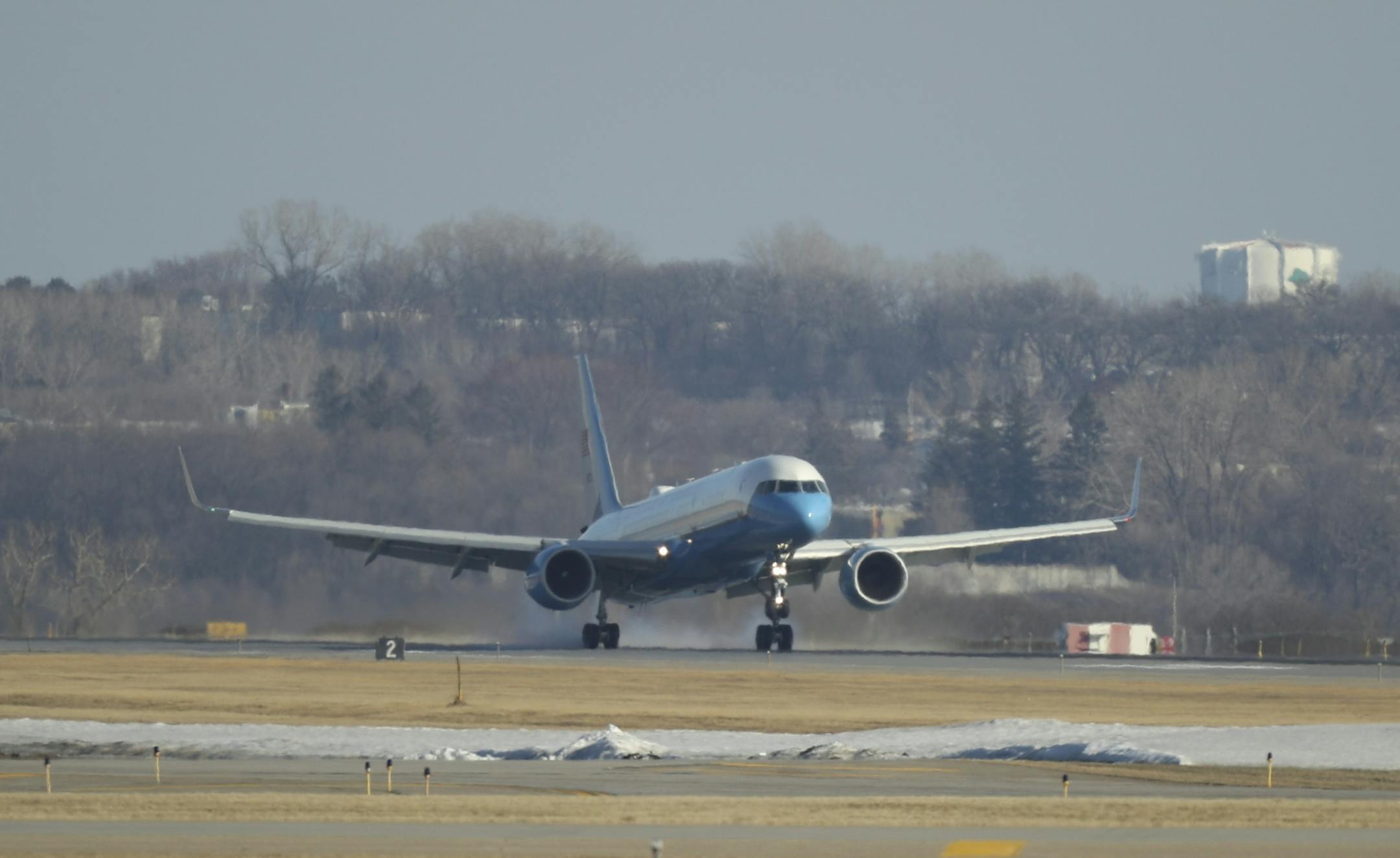 Vice President's plane, Air Force Two, touched down at MSP Airport early Tuesday evening.