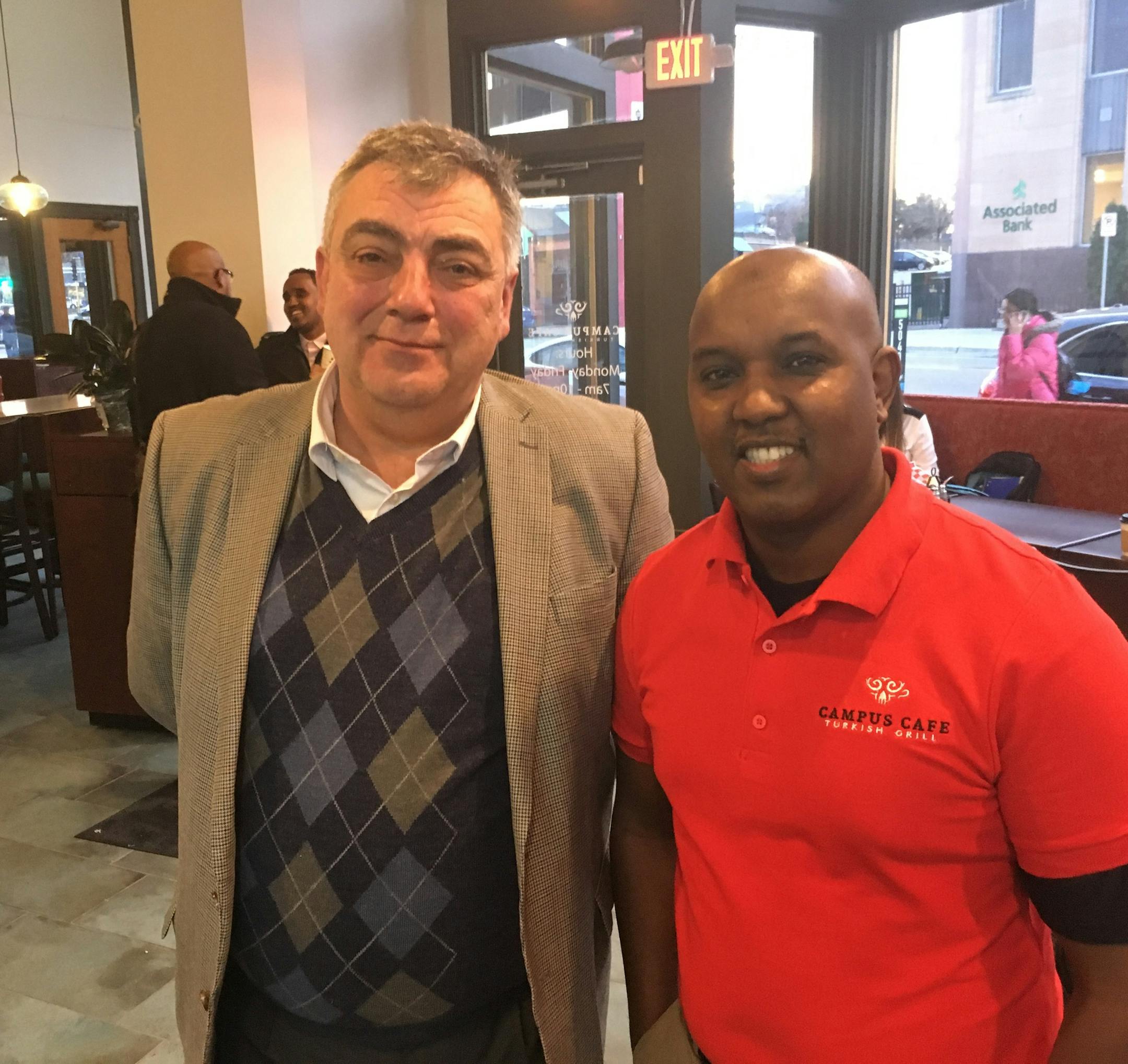 Owners Mustafa Farouk Cingilli and Abdirahman Kahin of Campus Cafe at Cedar and Riverside Avenues on the West Bank near the University of Minnesota. Photo: Neal.St.Anthony@startribune.com