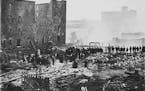 Ruins of Washburn A. Mill afer explosion, Minneapolis 1878. Minnesota Historical Society