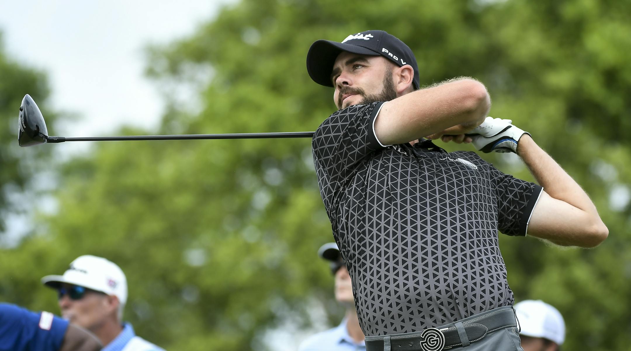Troy Merritt teed off on the eighteen hole during the third round of the 3M Open Saturday. ] Aaron Lavinsky &#xa5; aaron.lavinsky@startribune.com The third round of the 3M Open was held Saturday, July 6, 2019 at TPC Twin Cities in Blaine, Minn.