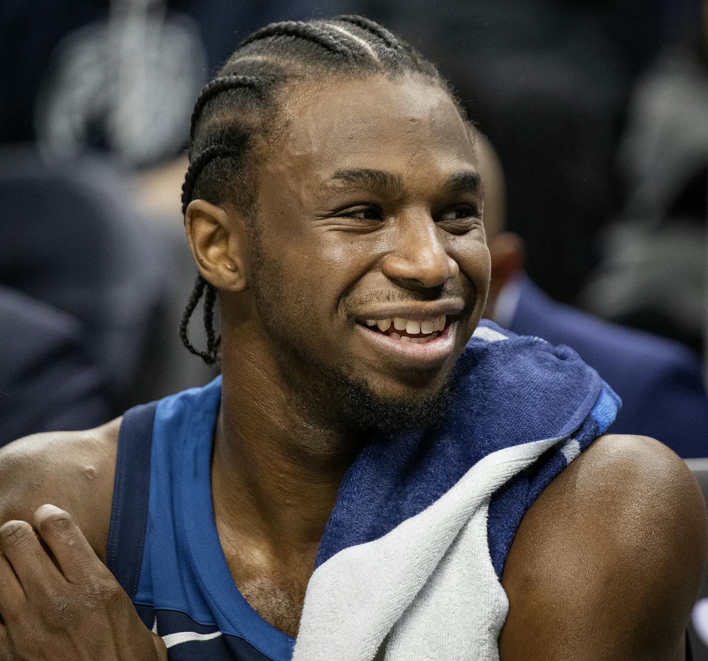 Minnesota Timberwolves Andrew Wiggins (22). ] CARLOS GONZALEZ &#xef; cgonzalez@startribune.com &#xf1; April 21, 2018, Minneapolis, MN, Target Center, NBA Playoffs, Basketball, Minnesota Timberwolves vs. Houston Rockets, Game 3